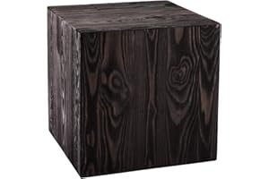 DECORATIVO Holzständer, Holzblock Massiv, Baumstamm Deko - Bodenwindlicht Säule perfekt als Innendekoration/Blumensäule Holz/Dekosäule Holz (Schwarz und Lila, 30 x 30 x 30 cm)