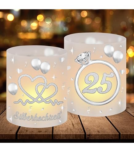Servietten „25. Jubiläum“ – Silber/weiß, 20 Stück, 33x33 Cm