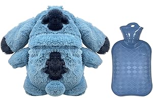 Stitch Wärmflasche, Stitch Wärmflasche Kuscheltier, Stitch Wärmekissen Kinder, PIIMNT Lilo und Stitch Wärmflasche Cartoon Heißwasserflasche für Kinder Geschenk für Kind Familie & Freund