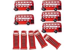 BELLS BOX Set of 10 London 3D BUS & TELEPHONE Box Magnet Die-Cast Metal fridge magnet British London Souvenir 3D Bus & Phone Booth Magnet
