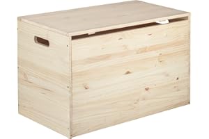 ASTIGARRAGA Arcón baúl de almacenaje de madera maciza de pino 50x80x40cm