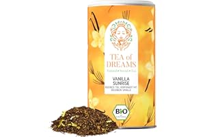 ‎TEA OF DREAMS Rooibos Tee Vanille Bio | "Vanilla Sunrise" | mit Bourbon Vanille Stückchen | loser Tee | 140g
