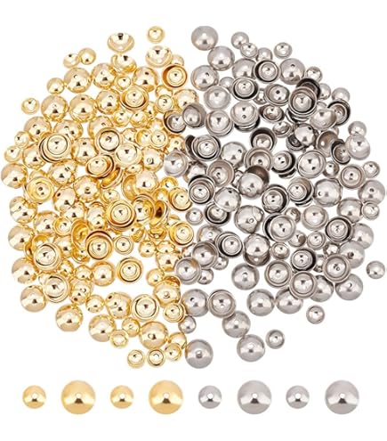 UNICRAFTALE Ösenstifte Mit Schraubverschluss – 80 Stück, 2 Farben (gold/silber), Für Schmuckherstellung (ca. 8mm)