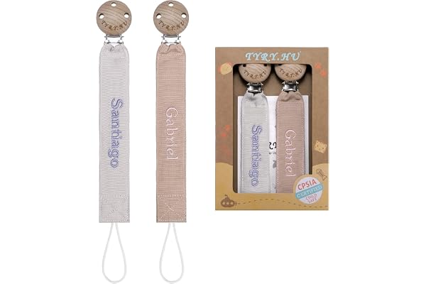 TYRY.HU Attache Sucette Nom Personnalisé pour bébé Chaîne DIY Prenom Soft Unisexe pour Nouveau-né Cadeau Universel pour Garçons et Filles BPA Free