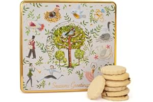 THE SILVER CRANE CO. 12 Days of Christmas Biscuits Tin - Traditional Scottish Shortbread Gift Set, Festive Filled Tins of Biscuits, Novelty Christmas Gifts - Luxury Biscuit Gift Sets for Women & Men