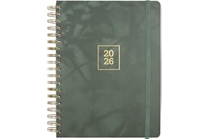 Finocam – Agenda 2026 Semaine sur 2 pages Présentation horizontale | Janvier – Décembre | Agenda B5 annuel 2026 avec élastique | Double spirale Couverture rigide Optimal – Emma – International