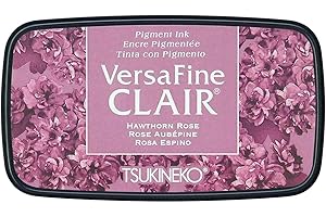 Tsukineko VersaFine Clair Ink Stamping Pink, Hawthorn Rose-Large-Opaque, Waterproof, Archival-Embossing, pad Size: 7.6 x 3.5 cm
