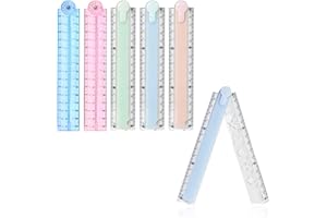 LSYYSL 5-pack of 30cm Folding Rulers,Transparent Ruler for Geometric,for School Children or Office,Foldable Straight Ruler.Transparent and Flexible.