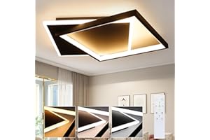 ZMH LED lampa sufitowa salon ściemniana - 44W lampa sufitowa sypialnia czarna z pilotem nowoczesny design lampa do salonu lampa do sypialni lampa do jadalni do biura kuchnia korytarz - 44 * 40 ** 6 CM