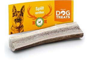 NATURAL DOG TREATS Bois de Cerf Tranché pour Chien - 100% Naturel Corne Jouet Os a Mâcher - Jouet Chien - Corne de Cerf pour Chien - Taille Small