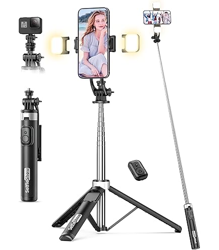 UBeesize Trépied à Selfie 157c Trépied Sartphone Extensible avec Télécoande Bluetooth