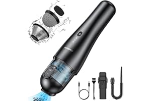 ‎CHUBOOR Chuboor Handstaubsauger Akku, Handstaubsauger 7000PA Mini Staubsauger mit 3x2000mAh Akku Handstaubsauger und Dreifachfilter Laufzeit 25 Min USB Aufladbar, für Zuhause/Büro/Auto/Tierhaare (Schwarz)