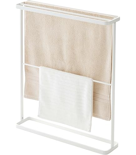Produktbild von Yamazaki 7468 PLAIN Handtuchhalter, Schwarz, Stahl/Holz, Minimalistisch