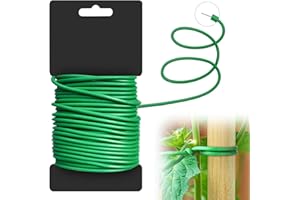 xuefenfei Alambre Plastificado, Lazos para Plantas, 3,5mm x 20m, 0.9mm Alambre Interior, para Jardinería, Hogar, Oficina
