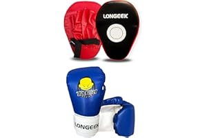 Longeek Gants de Combat de Boxe,Gants d'entraînement de Boxe Gants de Boxe Enfant 3 à 15 Ans Sac de Frappe,Kickboxing, Muay Thai, MMA,4-6 oz Junior Boxing Gloves