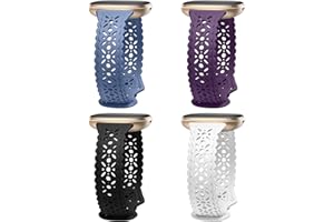 Charlam 4 Pezzi Cinturino in Silicone Compatibile con Fitbit Versa 3/ Versa 4 Cinturino/Fitbit Sense/Sense 2 Cinturini, Morbido Hollow-out Sportivo Cinturino di Ricambio per Donne Ragazze