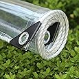 Wasserdichte Transparente PVC Plane mit Ösen,Wetterfeste Plane Strapazierfähige Vordächer Faltbar,0,35mm Regenschutz Abdeckplane für Gartenmöbel Pflanzen Gewächshaus Pet Hutch Dach(2x4m/6.6x13ft)