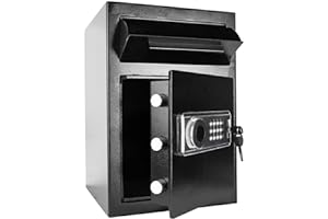 BGHSCA 70L Sicherheit Business Safe und Lock Box mit digitalem Tastenfeld, Drop Slot Safes mit Front Load Drop Box für Geld und Post, Business