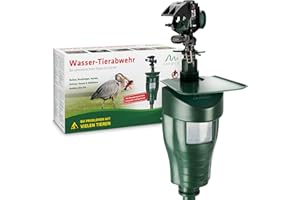 GARDIGO® Répulsif à Jet d’Eau avec Détecteur de Mouvement – Dispositif Anti-Animaux pour Chats, Chiens, Oiseaux, Lapins, Hérons – Portée Réglable Jusqu’à 10 m – Installation Facile