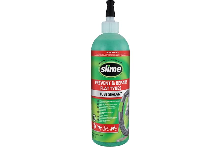 Slime Sellante de Reparación de Pinchazo de Neumático con Cámara de Bicicleta, Prevenir y Reparar, Apto para Bicicletas, con 