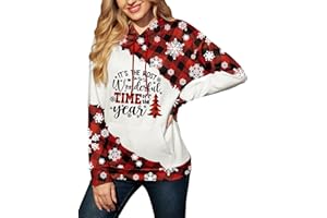 For G and PL Christmas Womens Funny Hoodie Long Sleeve Sweatshirt with Pocket S-XXL