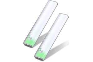 Joyzy 2 Pack Automatic Wardrobe Lights,24 LED Wireless Under Cupboard Light, Two Modes Motion Kitchen Cabinet Lighting, Rechargeable Lights with Eye-Protection DesignCloset Lighting(20cm, Two Pack)