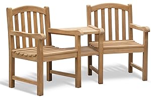 Jati Gloucester Teak FULLY ASSEMBLED Love Duo Seat - Tete a Tete Companion Bench Brand, Quality & Value (No Cushion)