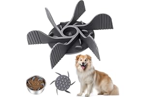 Gamelle d'alimentation Lente,Darryy Gamelle Anti Glouton Chien,Gamelles Lente Slow Food Inserte pour Chien Compatible avec Diverses Gamelles, Découpable,Fixée par 19 Petites Ventouses(Gris)