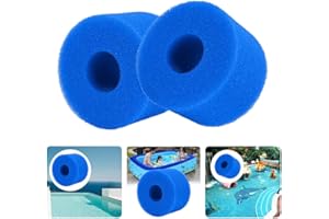 LIFREER Cartucho de filtro de bañera de hidromasaje de espuma de filtro de piscina lavable reutilizable de 2 piezas para tipo S1