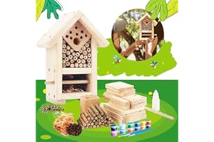 CEDAR ALPHA Premium Bug Hotel Kit Cedar Wood Insect Hotel - DIY Insect House Kit to Build - Backyard Bee House, Nesting Habitat Shelters, Garden Shelter for Bees, Butterflies, Bugs, 3/4" Heavy Duty Thickness