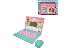 Lexibook, La casa delle Bambole di Gabby, Computer educativo bilingue Inglese/Italiano, 124 attività di Lingua, Scrittura, Matematica, logica, Musica e Giochi, Rosa/Blu, JC598GDHi5