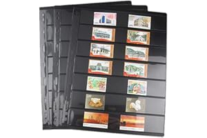 MUROAD Pagine di francobolli per raccoglitori di francobolli, 10 fogli 7S pagine per collezionisti, confezione professionale (7 righe)