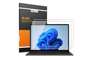 MEGOO (2 Pack) Surface Laptop 5/4/3/2/1 Screen Protector, Tempered Glass, Smooth Touching, Quick Response, Anti-Scratch, Compatible For Microsoft Surface Laptop 2 (2018 Release) - 13.5 Inch