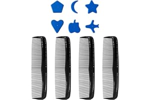 HDGSAFD 4 czarne, 1 zestaw modeli fryzjerskich, grzebień męski, grzebień damski, mały grzebień, profesjonalny grzebień fryzjerski, grzebień z tworzywa sztucznego, grzebień z drobnymi zębami