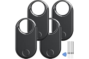HENDARI Air Tracker Tags 4 Pack (nur für iOS) Air Tag Schlüsselfinder Bluetooth 5.3, kompatibel mit Apple Find My APP. Find für Schlüssel/Koffer, 100dB Lautstärke Item Finder Tag, ​​Austauschbare Batterie.