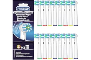 Testine di Ricambio OralB Pro Cross Clean Action Compatibili con Spazzolino Elettrico Orale B, Testine Per Spazzolino di Ricambio Per Pulizia Straordinaria, Di Kisstta (16 Bianco)