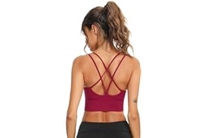 Sykooria Reggiseno Sportivo Donna Top Reggiseno Senza Ferretto con Imbottito Top Fitness Supporto Bustino per Yoga Running S-XL