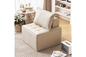 XQIDA DURABLE Sofá modular para apartamento pequeño combinable y Lujoso juego de sofás modulares Adecuado para sala de estar/sala de estudio/apartamento/sofá perezoso de cubo Combinación DIY/1PCS y beige