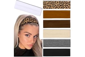 GlamRays Lot de 7 bandeaux élastiques pour femme - Ne glissent pas - Pour femme - Pour l'entraînement des cheveux - Doux et épais - En coton, multicolore, 1 stück (7er Pack)