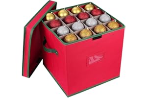 Cabilock Ozdoby bożonarodzeniowe, pudełko do przechowywania dekoracji bożonarodzeniowych, odporne na rozdarcie 600D Oxford, pojemnik do przechowywania z pokrywką w kształcie kostki do dekoracji holiday (czerwone)