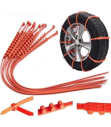 10 Chaînes à Neige Pour Moto/scooter - Nylon, Longueur ~52 Cm, Colliers Réglables - Antidérapantes, Réutilisables