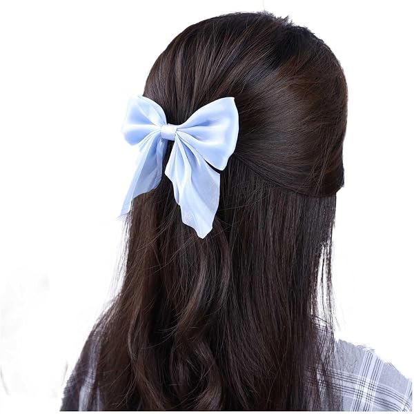 2 Stück Haarschleifen Mit Krokodilklemmen – Handgefertigt, Blau, Für Frauen & Mädchen