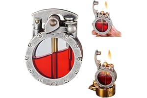 DEYROS Vintage-Grabenfeuerzeug, transparentes Kerosinfeuerzeug, Kreativität und Persönlichkeit. Antikes Steampunk-Feuerzeug, Cooles Vintage-Grabenfeuerzeug, wiederverwendbares (Sliver)