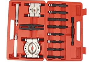 ESTINK 14pcs Bearing Separator Puller Set, Heavy Duty 5 Ton Capacity Gearbox Bearing Puller Separator Set Alloy Steel 2in and 3in Bearing Splitter Tool Kit with Case for Car Repair