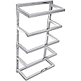 House & Homestyle Chrome Towel Holder, Wall Mountable 5 Tier Hanging Towel Storage Rail/Rack for Bathroom, En Suite or Toilet
