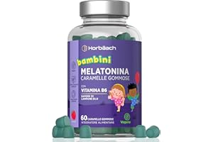 HORBÄACH Melatonina Bambini Gummies con Vitamina B6 | 60 Caramelle Gommose | Integratore Alimentare ad Alto Dosaggio | Melatonin for Kids | by Horbaach