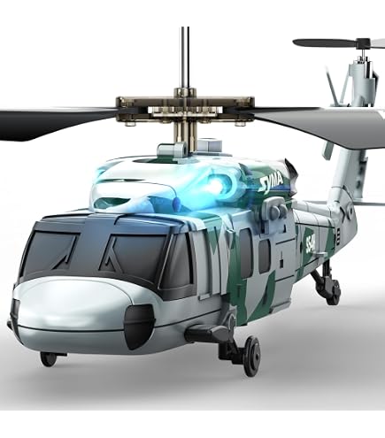 SOWOFA Remote Controlled Helicopter C138 Custom Color RC Helicopter Single Wing Without Aileron 6ch 6 Axis Gyroscope Height Hovering Adult Beginner 2 Batteries Black