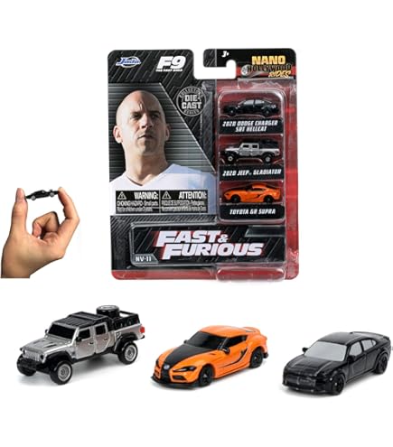 Jada JAN31123 Nano Fast and Furious #1 3 zestaw samochodowy