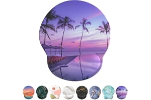 Giecy Mouse Mat Wrist Support, Ergonomic Gel Mouse Pad, Mouse Wrist Rest with Non-slip Base for Home Office Computer, Laptop (Purple Coconut Grove)