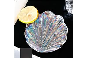 JORZER Scallop Shells Vintage Fruit Bowl Plate Sea Shell Nautical Decoration Ornament Hand Painted Enameled Shell Style Decorative Hinged Jewelry Trinket Jewelry Plate Beautiful Shell Shape Dish Glass